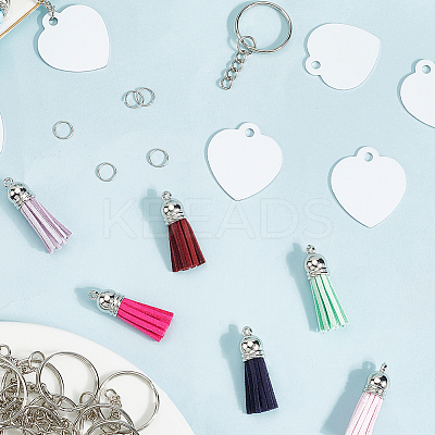 DIY Blank Double-sided Heat Transfer Aluminium Pendant Keychain Making Kits DIY-SP0005-26A-1