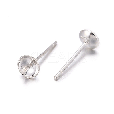 925 Sterling Silver Stud Earring Findings X-STER-K167-027B-S-1