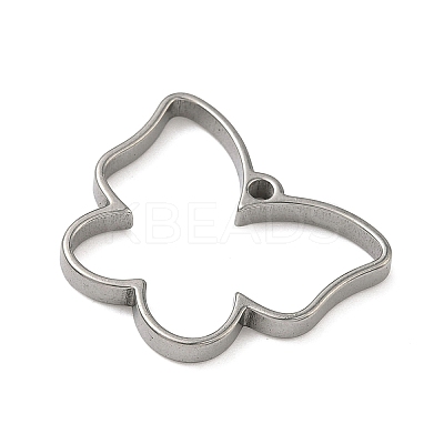 Butterfly 304 Stainless Steel Open Back Bezel Pendants STAS-K279-03B-P-1