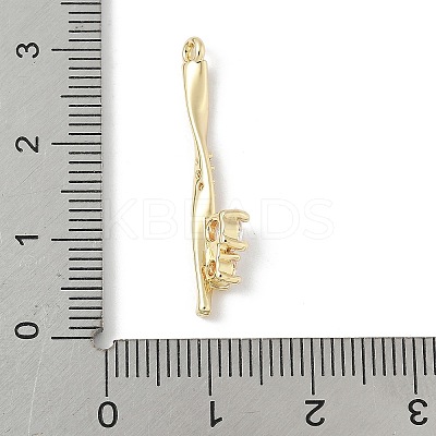 Brass Micro Pave Cubic Zirconia Pendants KK-M326-13A-G-1