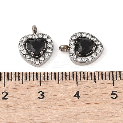 304 Stainless Steel Cubic Zirconia Pendants STAS-A076-02P-04-1