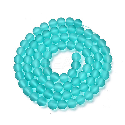 Baking Paint Transparent Glass Bead Strands GLAA-S031-10mm-18-1