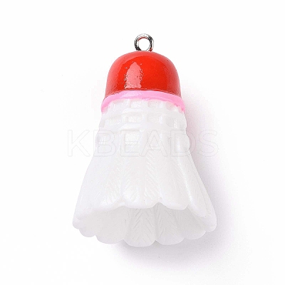 Sport Ball Theme Opaque Resin Pendants RESI-F039-01C-1