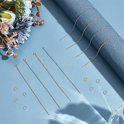 4 Pairs 2 Colors 304 Stainless Steel Earring Findings STAS-LP0001-89-1