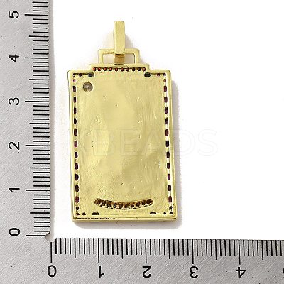 Brass Micro Pave Cubic Zirconia Pendants with Enamel KK-H458-03G-14-1