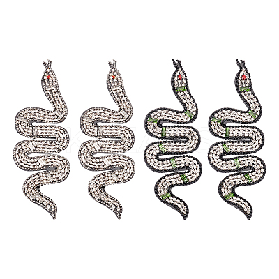 2Pcs 2 Colors Snake Shape Appliques DIY-WR0002-52-1