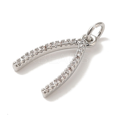 Rack Plating Brass Micro Pave Cubic  Zirconia Pendant KK-U027-14P-1