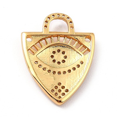 Brass Micro Pave Clear Cubic Zirconia Pendants ZIRC-I054-21G-1