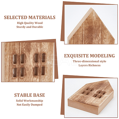 4Pcs 2 Styles Christmas Wood House Display Decorations DJEW-BC0001-28B-1