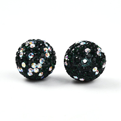 Polymer Clay Pave Rhinestone Beads RB-T018-01F-1