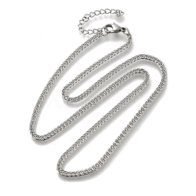 3MM 304 Stainless Steel Wheat Chain Necklaces for Men STAS-V011-03D-P-1