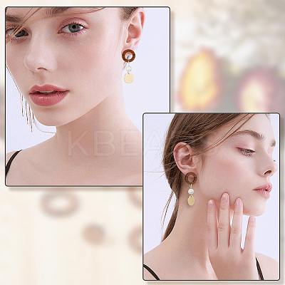 40Pcs 2 Style Walnut Wood Stud Earring Findings DIY-DC0001-70-1