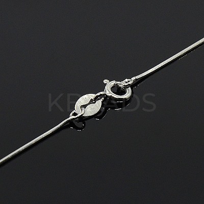 Anti-Tarnish Trendy Unisex Rhodium Plated 925 Sterling Silver Snake Chain Necklaces STER-M034-B-08-1