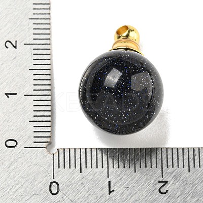 Synthetic Blue Goldstone Perfume Bottle Pendants G-K338-22G-10-1