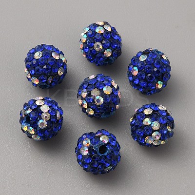 Polymer Clay Rhinestone Beads FIND-WH0419-40H-1
