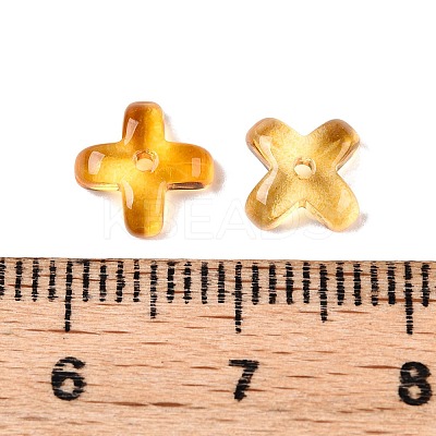 Transparent Spray Painted Glass Beads GLAA-R211-06-C07-1