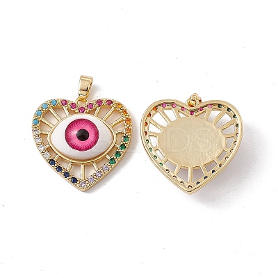 Brass Micro Pave Cubic Zirconia Pendants KK-E068-VC047-1