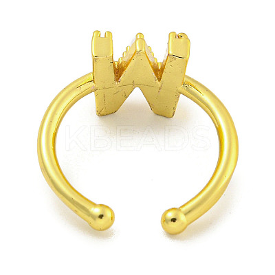 Rack Plating Brass Open Cuff Rings for Women RJEW-F162-01G-W-1