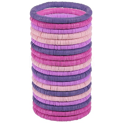 Polymer Clay Heishi Surfer Stretch Bracelets Set BJEW-SW00129-1