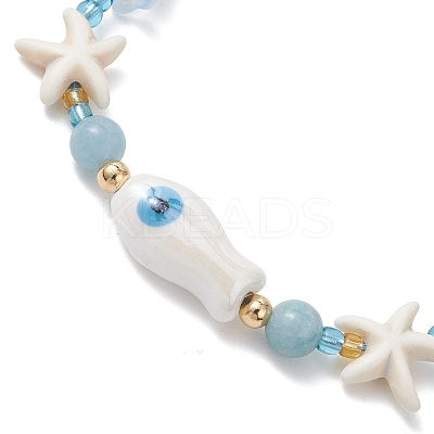 Glass Braided Beaded Bracelets BJEW-MZ00301-01-1