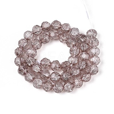 Transparent Crackle Glass Beads Strands GLAA-N053-10mm-03-1