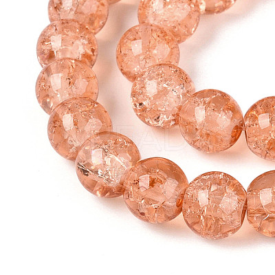 Spray Painted Crackle Glass Beads Strands CCG-Q001-8mm-05-1