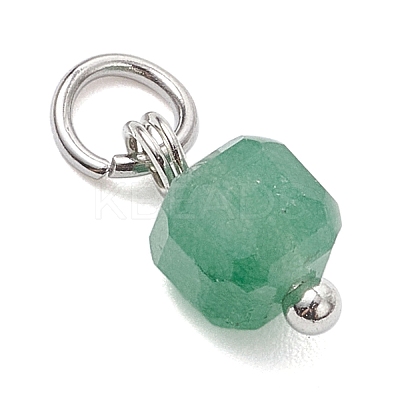 100Pcs 10 Styles Natural Stone Faceted Cube Charms PALLOY-JF04520-01-1