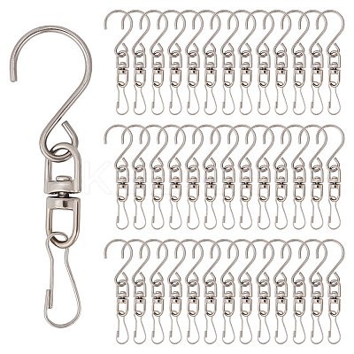 40Pcs S Shape Stainless Steel Hanger Hooks PALLOY-ME00023-1