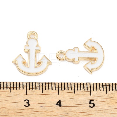 Light Gold Plated Alloy Enamel Charms ENAM-M219-07KCG-04-1