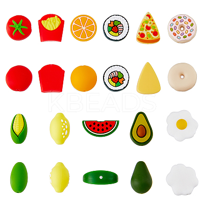 11Pcs 11 Style Food Grade Eco-Friendly Silicone Beads SIL-HY0001-08-1