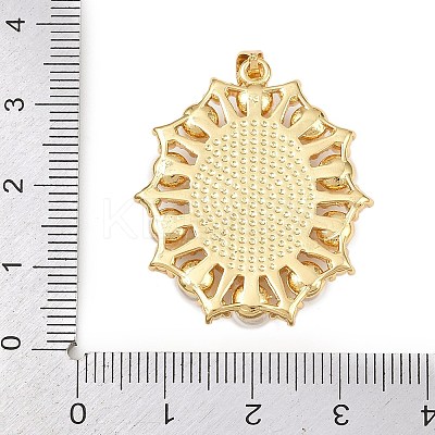 Natural White Shell Oval Pendants KK-F919-46G-1