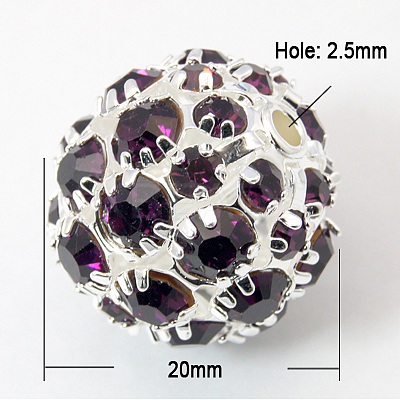 Brass Rhinestone Beads RB-Q165-5-1