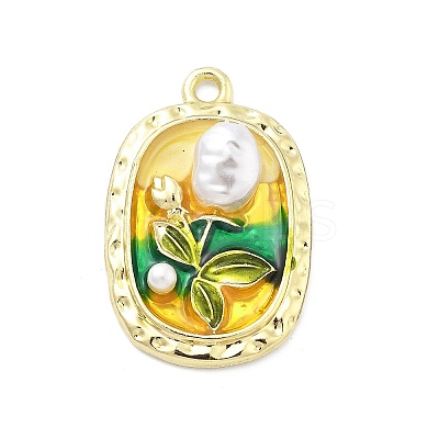 Alloy Enamel Pendants ENAM-R001-02G-02-1