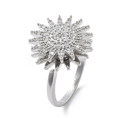 Daisy Rotatable Open Cuff Rings for Women LS-RJEW-S402-05P-1