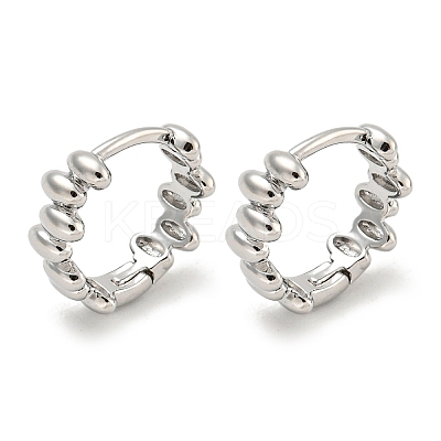 Brass Hoop Earrings EJEW-L211-010F-P-1