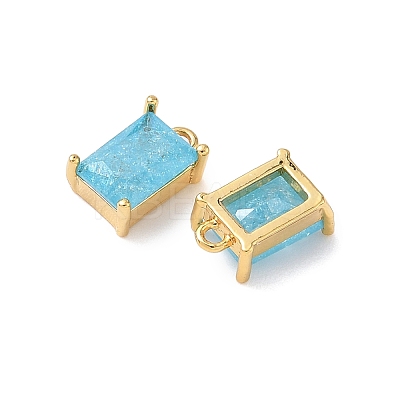 Brass Crushed Ice Cut Cubic Zirconia Pendants KK-D024-25B-G-1