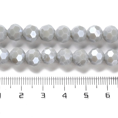 Electroplate Opaque Glass Beads Strands EGLA-A035-P8mm-A22-1