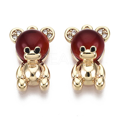 Brass Micro Pave Cubic Zirconia Charms KK-N231-148-NF-1
