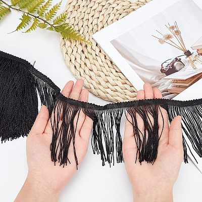 Polyester Latin Fringe Lace OCOR-WH0066-09A-1