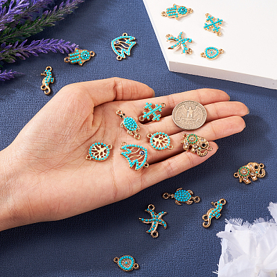 18Pcs 9 Styles Alloy Connector Charms FIND-TA0002-21-1