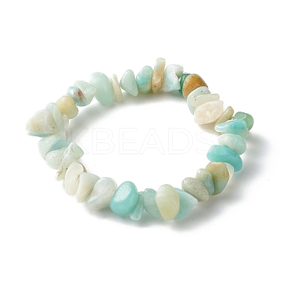 Natural Amazonite Chip Bead Stretch Bracelets for Children BJEW-JB06388-01-1