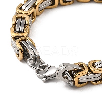 304 Stainless Steel Byzantine Chain Bracelets BJEW-D026-01GP-1