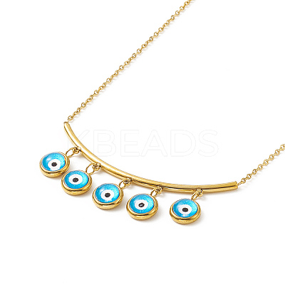 316 Stainless Steel Cable Chain Pendants Necklace with Chain Extender & Lobster Claw Clasp LS-NJEW-I120-01B-1