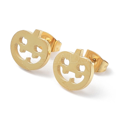 304 Stainless Steel Stud Earrings for Halloween EJEW-H136-07G-1