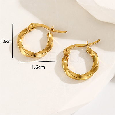 Fashionable 201 Stainless Steel Twist Hoop Earrings RQ5508-1