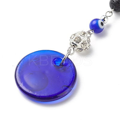 Handmade Lampwork Evil Eye Pendant Decoration HJEW-JM00791-04-1