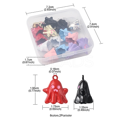16Pcs 8 Style Spray Painted Alloy Enamel Pendants FIND-FS0001-55-1