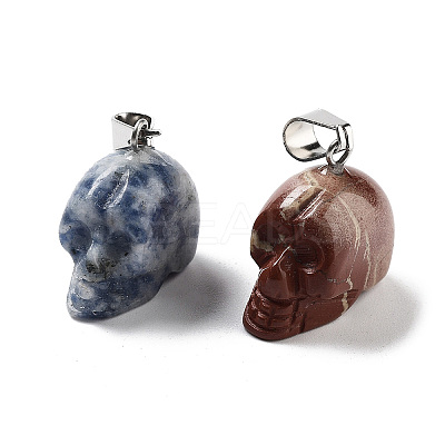 Natural & Synthetic Mixed Gemstone Pendants G-P520-04P-1