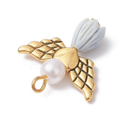Resin Imitation Pearl Pendants PALLOY-JF02565-02-1