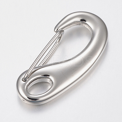 Tarnish Resistant 304 Stainless Steel Push Gate Snap Keychain Clasp Findings STAS-K167-02P-E-1